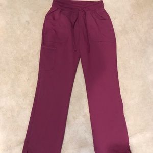 XS wine or maroon scrub pants